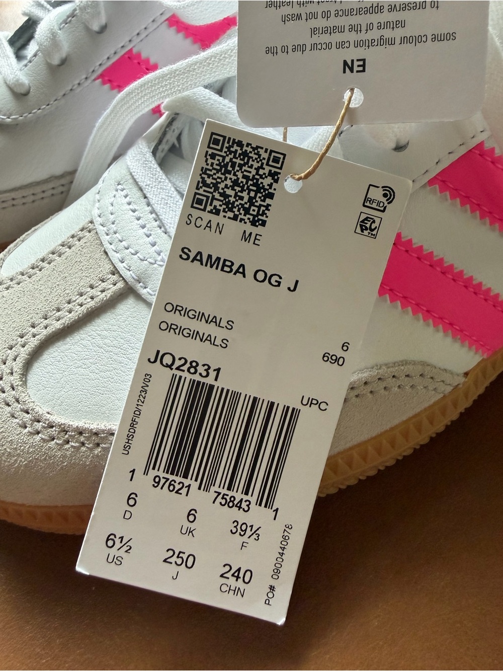 Adidas Samba White & Hot Lucid Pink Sneakers - Picture 5 of 10